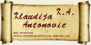 Klaudija Antonović vizit kartica